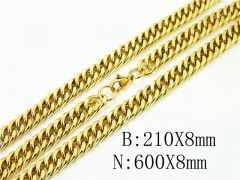 HY Wholesale Stainless Steel 316L Necklaces Bracelets Sets-HY61S0587HKL