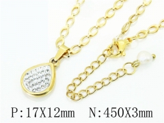 HY Wholesale Necklaces Stainless Steel 316L Jewelry Necklaces-HY62N0495OR