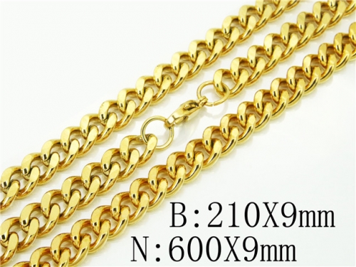 HY Wholesale Stainless Steel 316L Necklaces Bracelets Sets-HY61S0599HJE