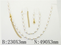 HY Wholesale Jewelry 316L Stainless Steel Earrings Necklace Jewelry Set-HY39S0518HIX