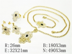 HY Wholesale Jewelry 316L Stainless Steel Earrings Necklace Jewelry Set-HY50S0218JYY