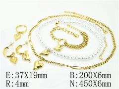 HY Wholesale Jewelry 316L Stainless Steel Earrings Necklace Jewelry Set-HY50S0263JYY