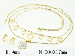 HY Wholesale Jewelry 316L Stainless Steel Earrings Necklace Jewelry Set-HY24S0029HEE