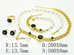 HY Wholesale Jewelry 316L Stainless Steel Earrings Necklace Jewelry Set-HY50S0256JWW