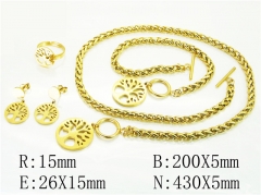 HY Wholesale Jewelry 316L Stainless Steel Earrings Necklace Jewelry Set-HY50S0240JSS