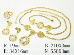 HY Wholesale Jewelry 316L Stainless Steel Earrings Necklace Jewelry Set-HY50S0221JSS
