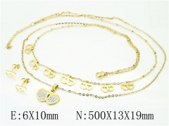 HY Wholesale Jewelry 316L Stainless Steel Earrings Necklace Jewelry Set-HY24S0026HRR