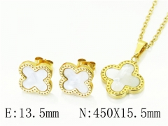HY Wholesale Jewelry 316L Stainless Steel Earrings Necklace Jewelry Set-HY34S0065LJE