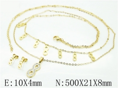 HY Wholesale Jewelry 316L Stainless Steel Earrings Necklace Jewelry Set-HY24S0035HFF