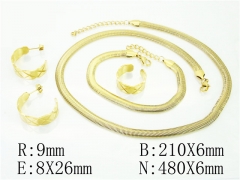 HY Wholesale Jewelry 316L Stainless Steel Earrings Necklace Jewelry Set-HY50S0235JSS