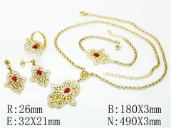 HY Wholesale Jewelry 316L Stainless Steel Earrings Necklace Jewelry Set-HY50S0217JUU