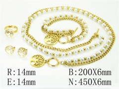HY Wholesale Jewelry 316L Stainless Steel Earrings Necklace Jewelry Set-HY50S0260JRR