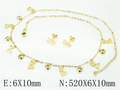 HY Wholesale Jewelry 316L Stainless Steel Earrings Necklace Jewelry Set-HY24S0018HDD