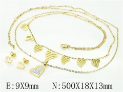 HY Wholesale Jewelry 316L Stainless Steel Earrings Necklace Jewelry Set-HY24S0030HWW