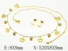 HY Wholesale Jewelry 316L Stainless Steel Earrings Necklace Jewelry Set-HY24S0023HUU