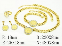 HY Wholesale Jewelry 316L Stainless Steel Earrings Necklace Jewelry Set-HY50S0243JVV