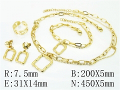 HY Wholesale Jewelry 316L Stainless Steel Earrings Necklace Jewelry Set-HY50S0237JRR