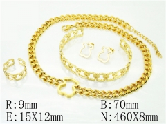 HY Wholesale Jewelry 316L Stainless Steel Earrings Necklace Jewelry Set-HY50S0253JCC