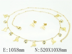HY Wholesale Jewelry 316L Stainless Steel Earrings Necklace Jewelry Set-HY24S0015HZZ