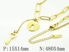 HY Wholesale Necklaces Stainless Steel 316L Jewelry Necklaces-HY54N0588OR