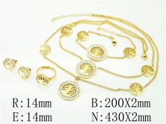HY Wholesale Jewelry 316L Stainless Steel Earrings Necklace Jewelry Set-HY50S0228JQQ