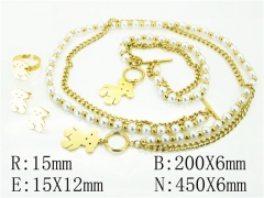 HY Wholesale Jewelry 316L Stainless Steel Earrings Necklace Jewelry Set-HY50S0255JQQ