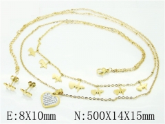 HY Wholesale Jewelry 316L Stainless Steel Earrings Necklace Jewelry Set-HY24S0032HVV