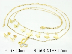 HY Wholesale Jewelry 316L Stainless Steel Earrings Necklace Jewelry Set-HY24S0028HEE