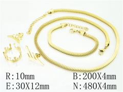 HY Wholesale Jewelry 316L Stainless Steel Earrings Necklace Jewelry Set-HY50S0236JDD
