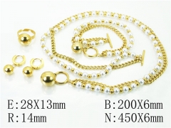 HY Wholesale Jewelry 316L Stainless Steel Earrings Necklace Jewelry Set-HY50S0261JRR