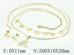 HY Wholesale Jewelry 316L Stainless Steel Earrings Necklace Jewelry Set-HY24S0036HSS