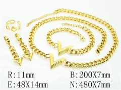 HY Wholesale Jewelry 316L Stainless Steel Earrings Necklace Jewelry Set-HY50S0250JDD