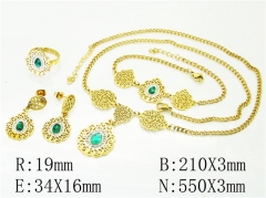 HY Wholesale Jewelry 316L Stainless Steel Earrings Necklace Jewelry Set-HY50S0222JBB