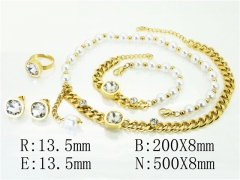HY Wholesale Jewelry 316L Stainless Steel Earrings Necklace Jewelry Set-HY50S0257JEE