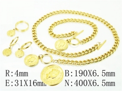 HY Wholesale Jewelry 316L Stainless Steel Earrings Necklace Jewelry Set-HY50S0245JTT