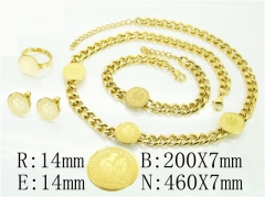 HY Wholesale Jewelry 316L Stainless Steel Earrings Necklace Jewelry Set-HY50S0244JYY