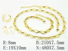 HY Wholesale Jewelry 316L Stainless Steel Earrings Necklace Jewelry Set-HY50S0249JDD