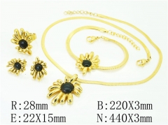 HY Wholesale Jewelry 316L Stainless Steel Earrings Necklace Jewelry Set-HY50S0233JDD