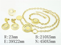 HY Wholesale Jewelry 316L Stainless Steel Earrings Necklace Jewelry Set-HY50S0242JCC