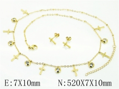 HY Wholesale Jewelry 316L Stainless Steel Earrings Necklace Jewelry Set-HY24S0011HBB