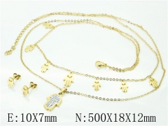 HY Wholesale Jewelry 316L Stainless Steel Earrings Necklace Jewelry Set-HY24S0037HXX