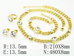 HY Wholesale Jewelry 316L Stainless Steel Earrings Necklace Jewelry Set-HY50S0248JSS