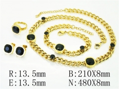 HY Wholesale Jewelry 316L Stainless Steel Earrings Necklace Jewelry Set-HY50S0247JEE