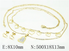 HY Wholesale Jewelry 316L Stainless Steel Earrings Necklace Jewelry Set-HY24S0027HRR