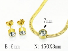 HY Wholesale Jewelry 316L Stainless Steel Earrings Necklace Jewelry Set-HY87S0576KW