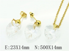 HY Wholesale Jewelry 316L Stainless Steel Earrings Necklace Jewelry Set-HY85S0375NG