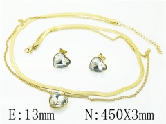 HY Wholesale Jewelry 316L Stainless Steel Earrings Necklace Jewelry Set-HY85S0394HVV