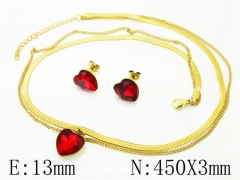 HY Wholesale Jewelry 316L Stainless Steel Earrings Necklace Jewelry Set-HY85S0392HQQ
