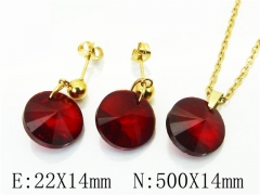 HY Wholesale Jewelry 316L Stainless Steel Earrings Necklace Jewelry Set-HY85S0383MW