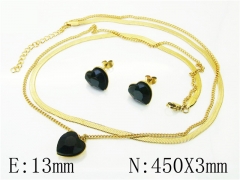 HY Wholesale Jewelry 316L Stainless Steel Earrings Necklace Jewelry Set-HY85S0391HFF